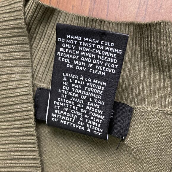 Grace The Perfect Fit Medium Olive Green Cardigan Knit Lightweight Open Pockets - Picture 4 of 7